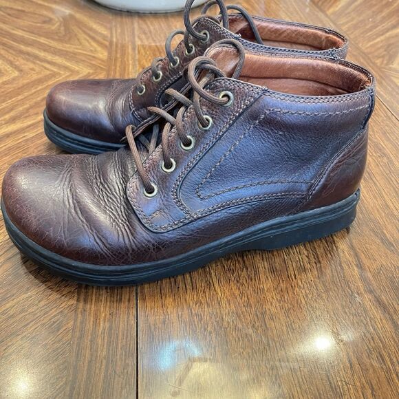 Footprints by Birkenstock EU Size 42 Women’s Brown Leather Lace up Ankle Boots - Picture 5 of 10